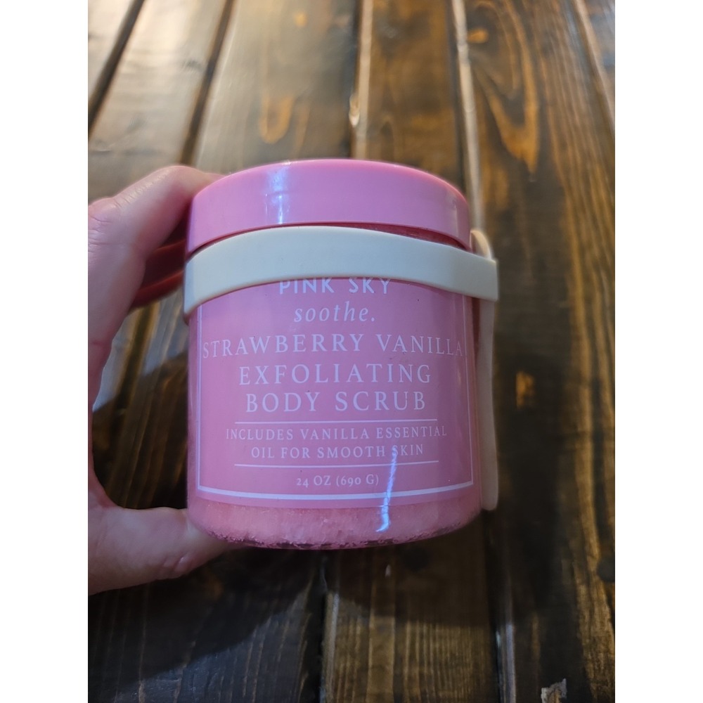 NEW Pink Sky Strawberry Vanilla Exfoliating Sugar Scrub 24oz - Soothe